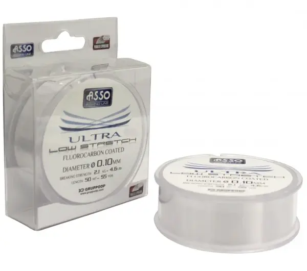 Asso vlasec ultra low stretch 50 m čirá-průměr 0,14 mm / nosnost 3,2 kg