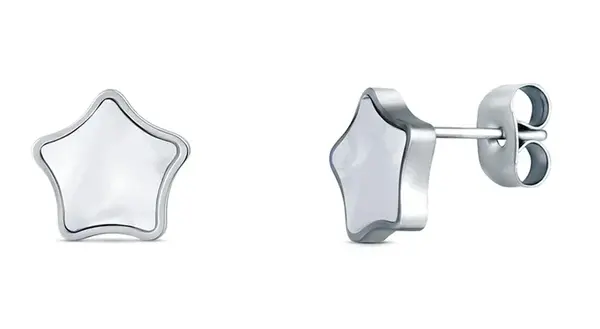 Vuch Hvězdičkové náušnice z oceli Moore Silver