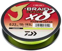 Daiwa splétaná šňůra j-braid grand x8e chartreuse 135 m - 0,24 mm 22 kg