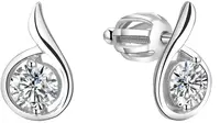 Beneto Stříbrné třpytivé náušnice AGUP1430S