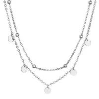 Evolution Group - Pavona Dvojitý stříbrný náhrdelník s přívěsky 62007