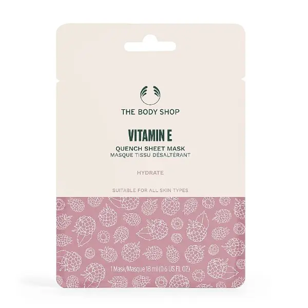 The Body Shop Hydratační slupovací pleťová maska pro všechny typy pleti Vitamin E (Quench Sheet Mask) 18 ml