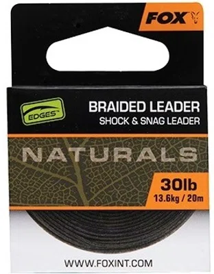 Fox návazcová šňůrka naturals braided leader 20 m - 40 lb