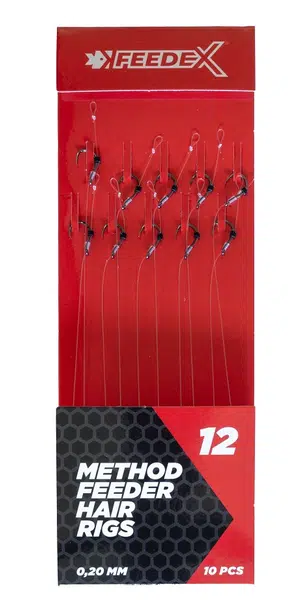 Feeder expert návazce s vlasovým přívěsem 10 ks - velikost háčku 12