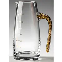 Krištáľový džbánik s odmerkou-Zlatá/300ml H35432