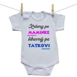 Boodyy Body s krátkym rukávom Krásny po maminke, šikovný po tatkovi 62 (2-4 mesiace)