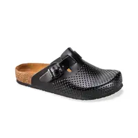 Leon 4700 Pánske celokožené korkové vsuvky 44 - 28 cm, čierna, 2,5 cm