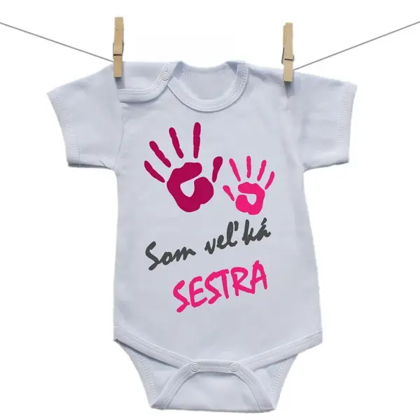 Boodyy Body s krátkym rukávom Som veľká sestra 68 (3-6 mesiacov)