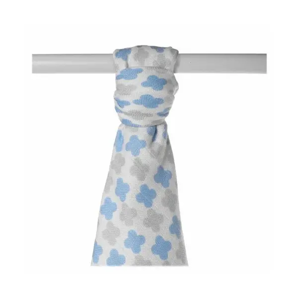 XKKO BMB Bambusová osuška Scandinavian Baby Blue Cross, 90x100,1ks