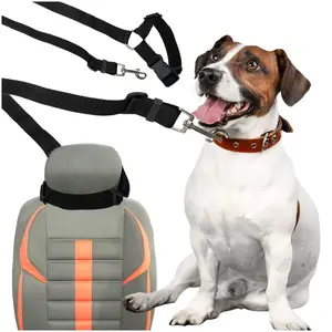 Bezpečnostný pás pre psa do auta – vodítko do opierky hlavy, pevná karabína