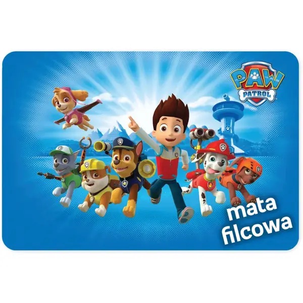 Nickelodeon Filcová podložka, Paw Patrol, Modrá, 75x112cm HOKPPG75112-74090