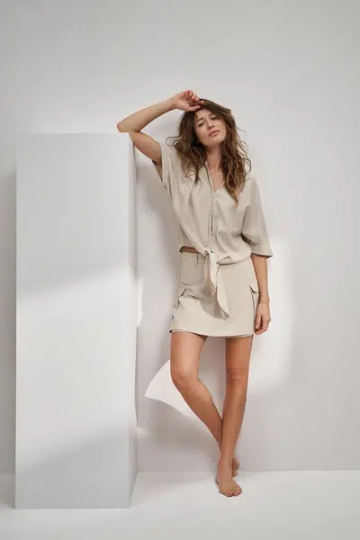 Marisse Women's Shorts L-Sh-4318 L.Beige