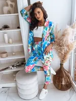 Dámské kalhoty casual FLOWER GARDEN Barva tyrkysová DSTREET