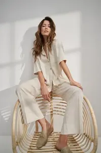 Dámská lněná košile MOODO - světle béžová