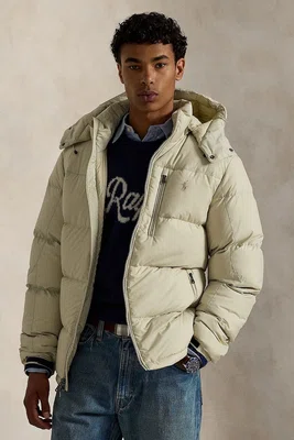 Péřová bunda Polo Ralph Lauren béžová barva, zimní, 710968278