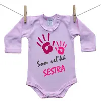 Boodyy Ružové Body s dlhým rukávom Som veľká sestra 56 (0-2 mesiace)