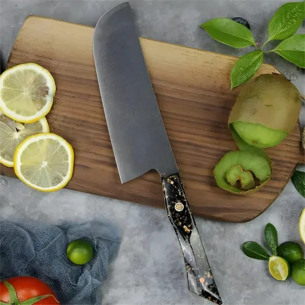 Damaškový kuchynský nôž Kurohana-Chopper/Čierna/Zlatá H37425