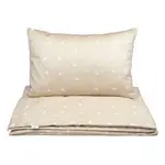 Obliečky do postieľky - béžové vtáčiky