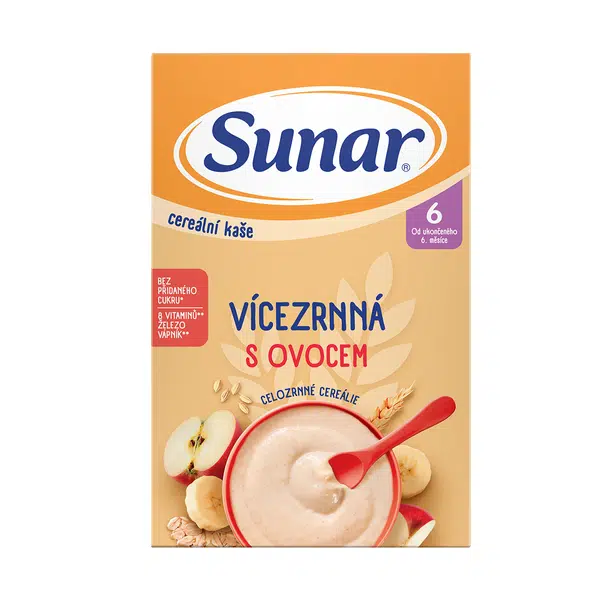Sunar viaczrnná kaša s ovocím 6m+