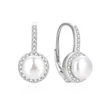 Beneto Očarujúce strieborné náušnice s pravými riečnymi perlami AGUC2397PL
