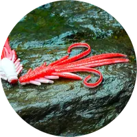 Redbass gumová nástraha nymfa red/white - xl 130 mm