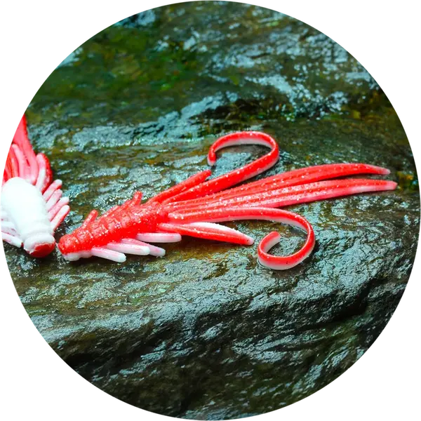 Redbass gumová nástraha nymfa red/white - xl 130 mm