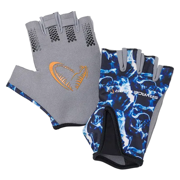 Savage gear rukavice marine half glove sea blue - l