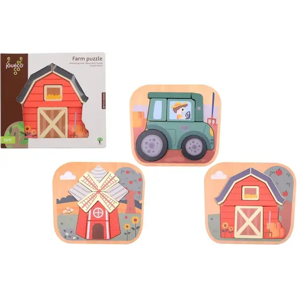 Jouéco® Drevené puzzle Farma