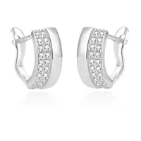 Beneto Nadčasové strieborné náušnice so zirkónmi AGUC1448