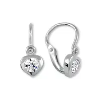 Soliter Zlaté detské náušnice Srdiečka s čírym kryštálom 236 001 00675 07