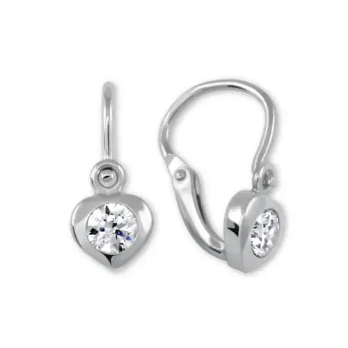 Soliter Zlaté detské náušnice Srdiečka s čírym kryštálom 236 001 00675 07