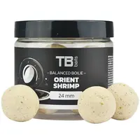Tb baits vyvážené boilie balanced white edition + atraktor orient shrimp 100 g - 24 mm