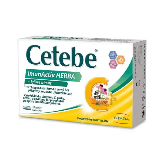 Cetebe ImunActiv Herba, vitamin C + bylinné extrakty 30 tablet