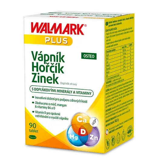 Walmark Vápník Hořčík Zinek OSTEO,  kosti, zuby a svaly 90 tablet