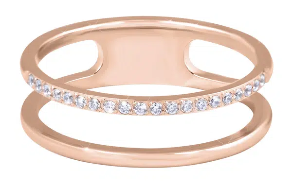 Troli Dvojitý minimalistický prsteň z ocele Rose Gold 62 mm
