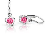 Cutie Jewellery Detské náušnice z bieleho zlata C1945-10-X-2 fuchsiová