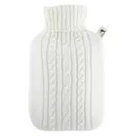 HUGO FROSCH Termofor s bílým pleteným obalem 1,8 l