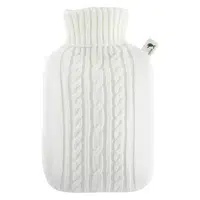 HUGO FROSCH Termofor s bílým pleteným obalem 1,8 l