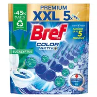 BREF Color Aktiv Tuhý WC blok Eucalyptus 5 x 50 g