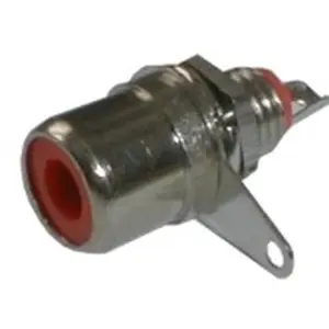 Zdířka CINCH panel kov červená