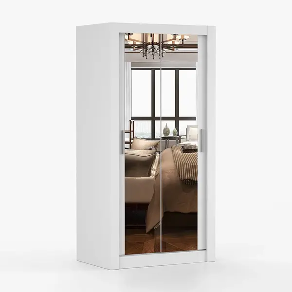 imoebel24 SKŘÍŇ s otočnými dveřmi Milan 100 cm 100/200/64 cm, 2dveřová, bílý