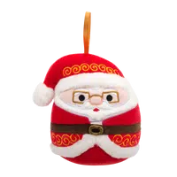 Plyšový mazlíček Squishmallows Vánoční ozdoba Santa s brýlemi - Nick, 10 cm