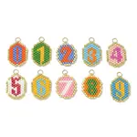 Beaded Number 0-9 Charms
