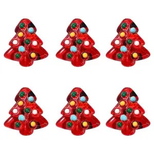 6Pcs Handmade Bumpy Glass Beads Strands