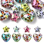 10Pcs 2 Styles UV Plating Opaque Acrylic Beads