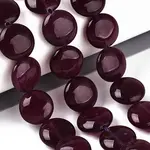 Dyed Natural White Jade Coin Beads Strands