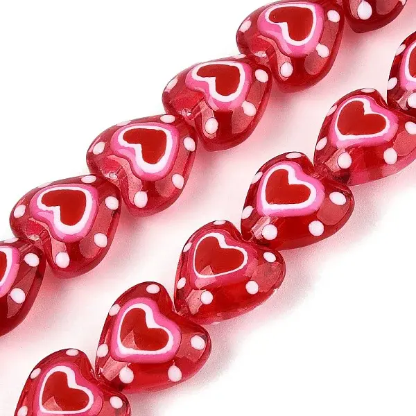 Transparent Enamel Glass Beads Strands