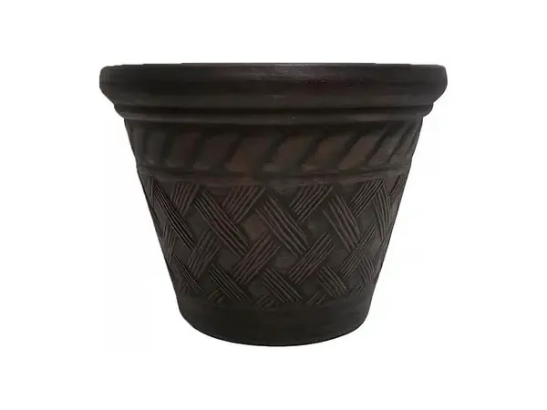Květináč STREND PRO tmavě hnědý - ratanový efekt 29x23cm
