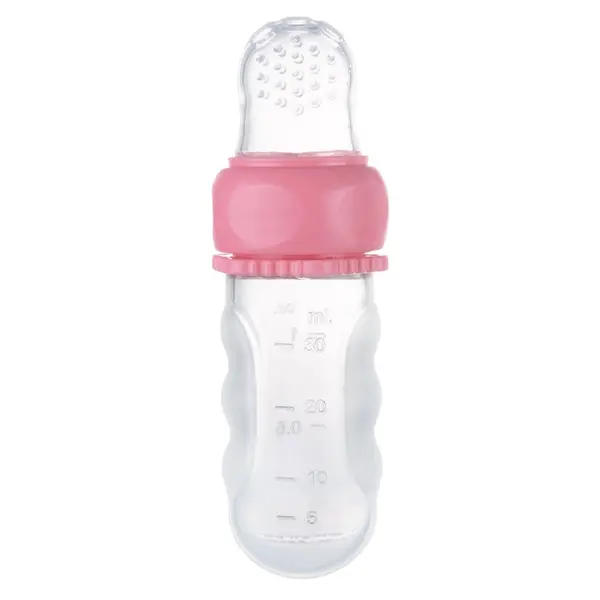 CANPOL BABIES Silikonová krmící síťka s nádobou Růžová 1 ks