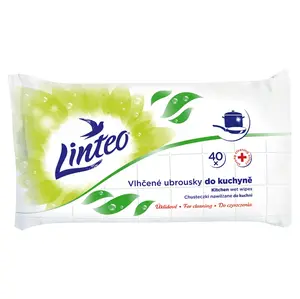 LINTEO Vlhčené úklidové ubrousky do kuchyně 40 ks